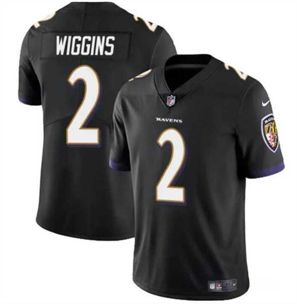 Men & Women & Youth Baltimore Ravens #2 Nate Wiggins Black 2024 Draft Vapor Limited Jersey->atlanta falcons->NFL Jersey